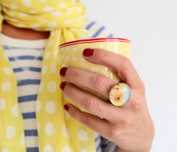 DIY Cabochon Ring, Fotoring Glascabochons selber machen, Glossy Accent, Ring mit Foto basteln, waseigenes.com