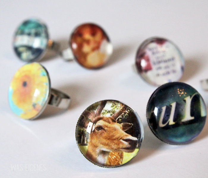 DIY Cabochon Ring, Fotoring Glascabochons selber machen, Glossy Accent, Ring mit Foto basteln, waseigenes.com