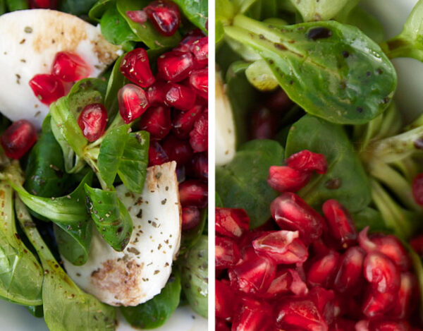 Vitaminschub: Feldsalat mit Mozzarella und Granatapfel Vitaminschub: Feldsalat mit Mozzarella und Granatapfel