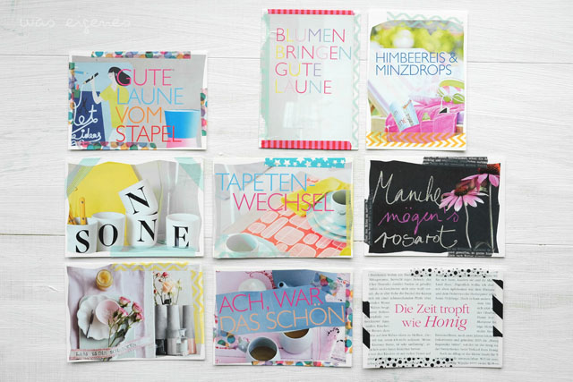 DIY Postkarten selbermachen | alte Living at Home Zeitschriften | waseigenes.com Blog