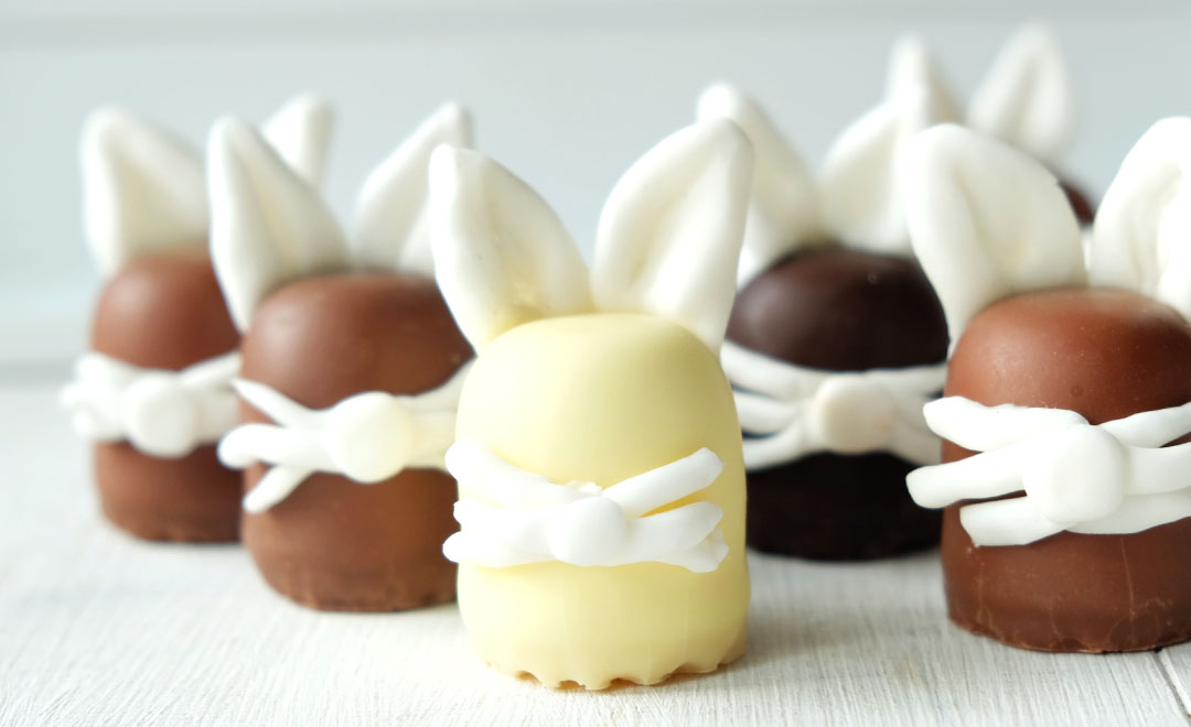 Schokokuss Osterhasen mit Fondant Ohren | waseigenes.com