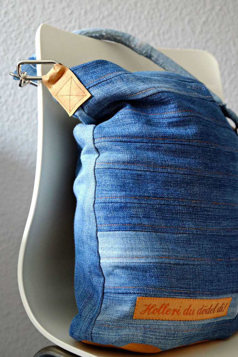 Chobe Upcycling Tasche | selbernähen & DIY | Jeanstasche | Snap Pap | Plotter Schriftzug | waseigenes.com