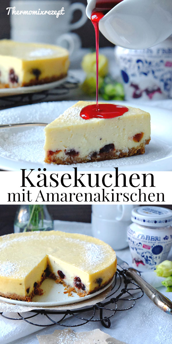 Thermomix Rezept: Käsekuchen mit Amarenakirschen im Varoma backen  | waseigenes.com