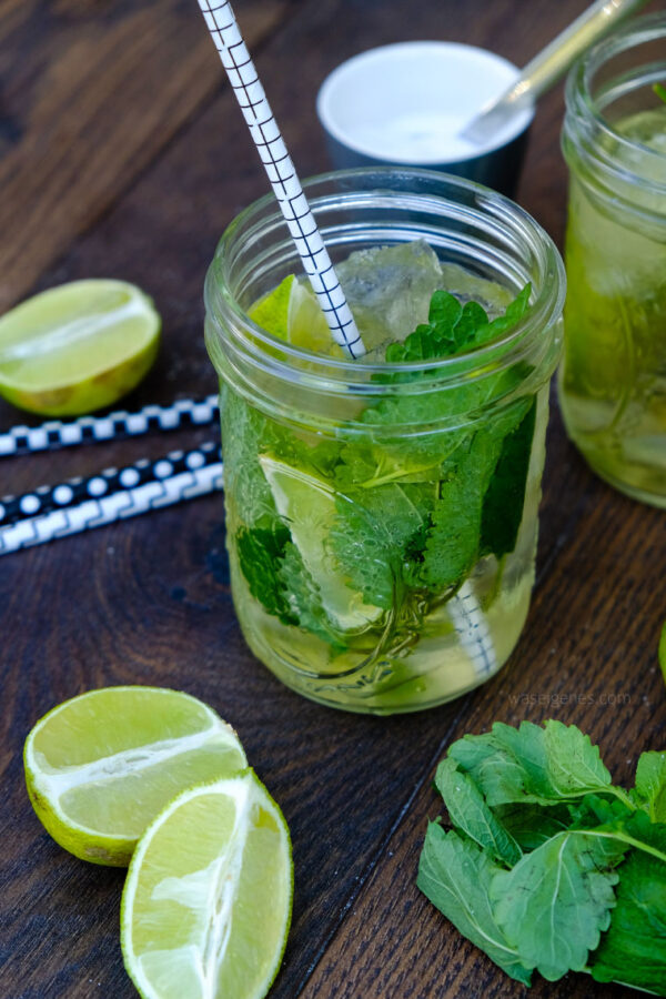 Rezept Spiced Mojito Rum, Limetten, Minze, Soda Wasser