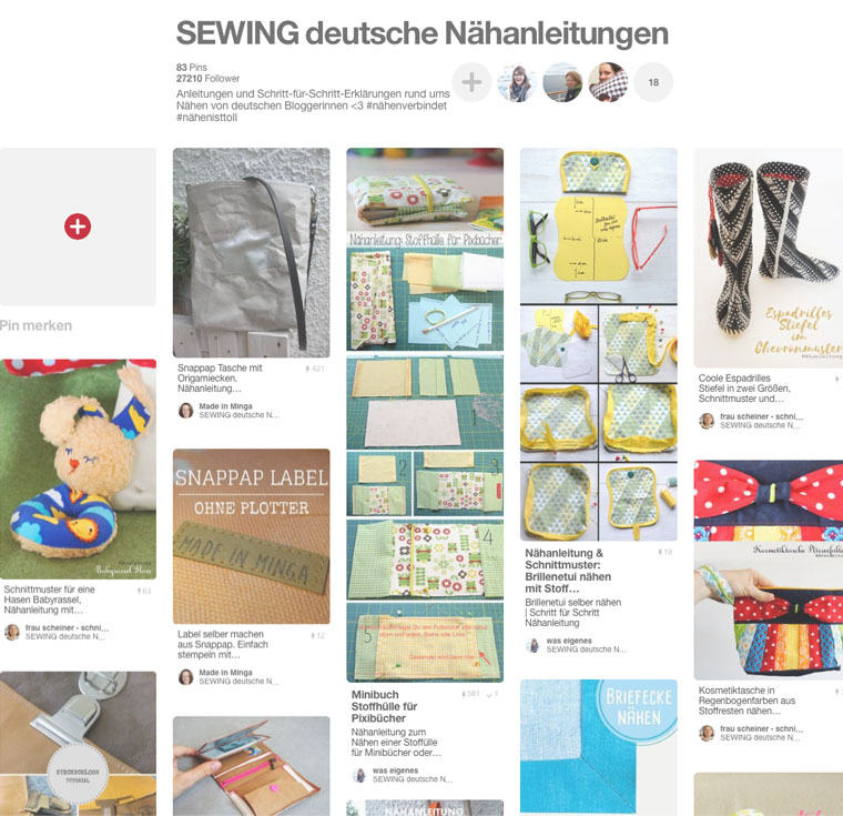 Pinterest Gruppen Pinnwand SEWING Deutsche Nähanleitungen | waseigenes.com