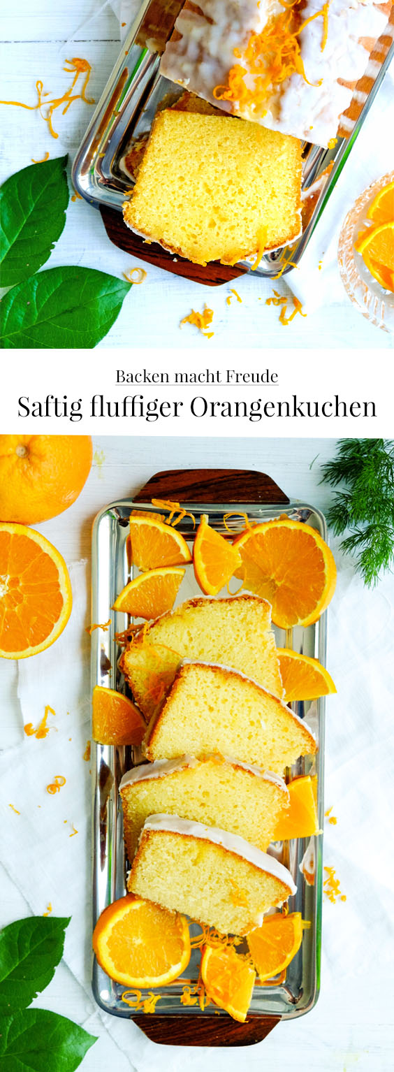 Rezept: Orangenkuchen mit Zuckerguß | Saftig fluffiger Orangenkuchen #Rezept #Orangenkuchen #Kuchen #Kastenkuchen #Kastenform #backen waseigenes.com 