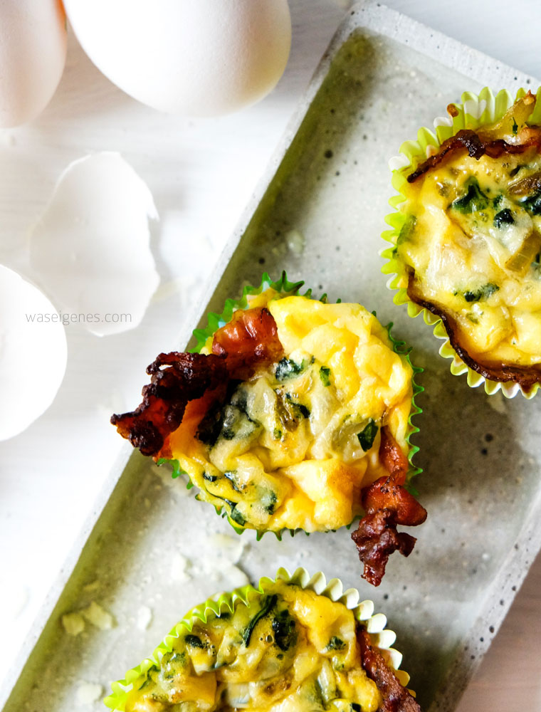Rezept: Herzhafte Eier-Spinat-Muffins mit Speck und Parmesan | waseigenes.com