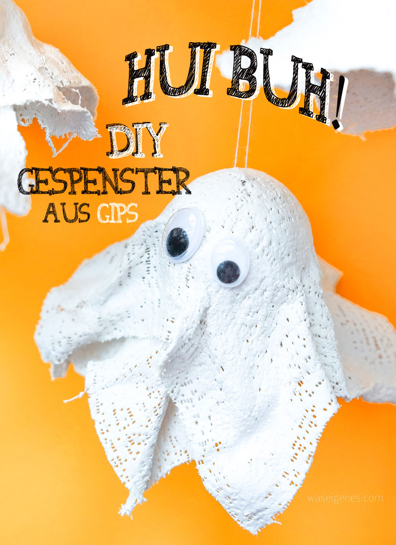 Hui buh! DIY Gespenster aus Gips und Tischtennisbällen basteln | DIY Geister basteln | Halloween Deko selber machen | waseigenes.com DIY Blog
