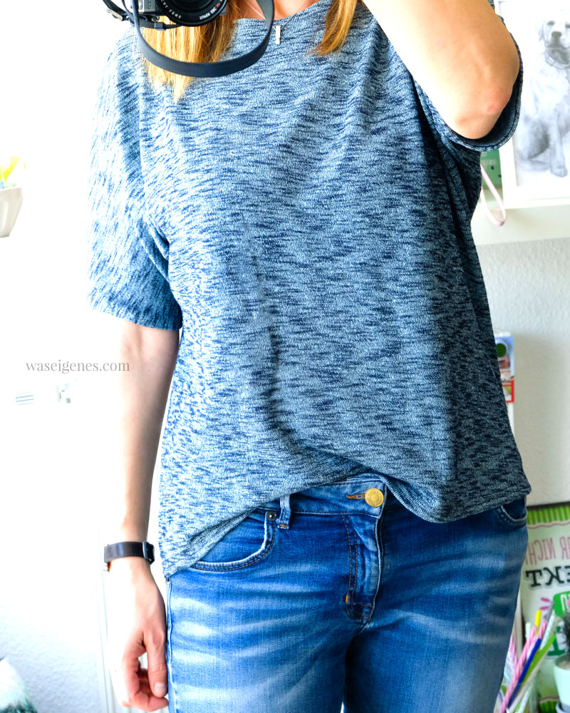 DIY Sommer Shirt aus leichtem Strickstoff | Schnittmuster Frau Edda | waseigenes.com