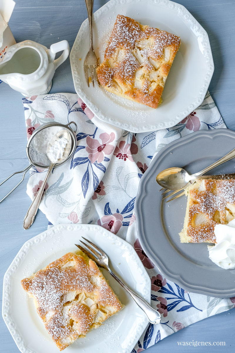 Rezept: Ruck zuck Apfelkuchen vom Blech, schneller Rührteig und saftige Äpfel | waseigenes.com 