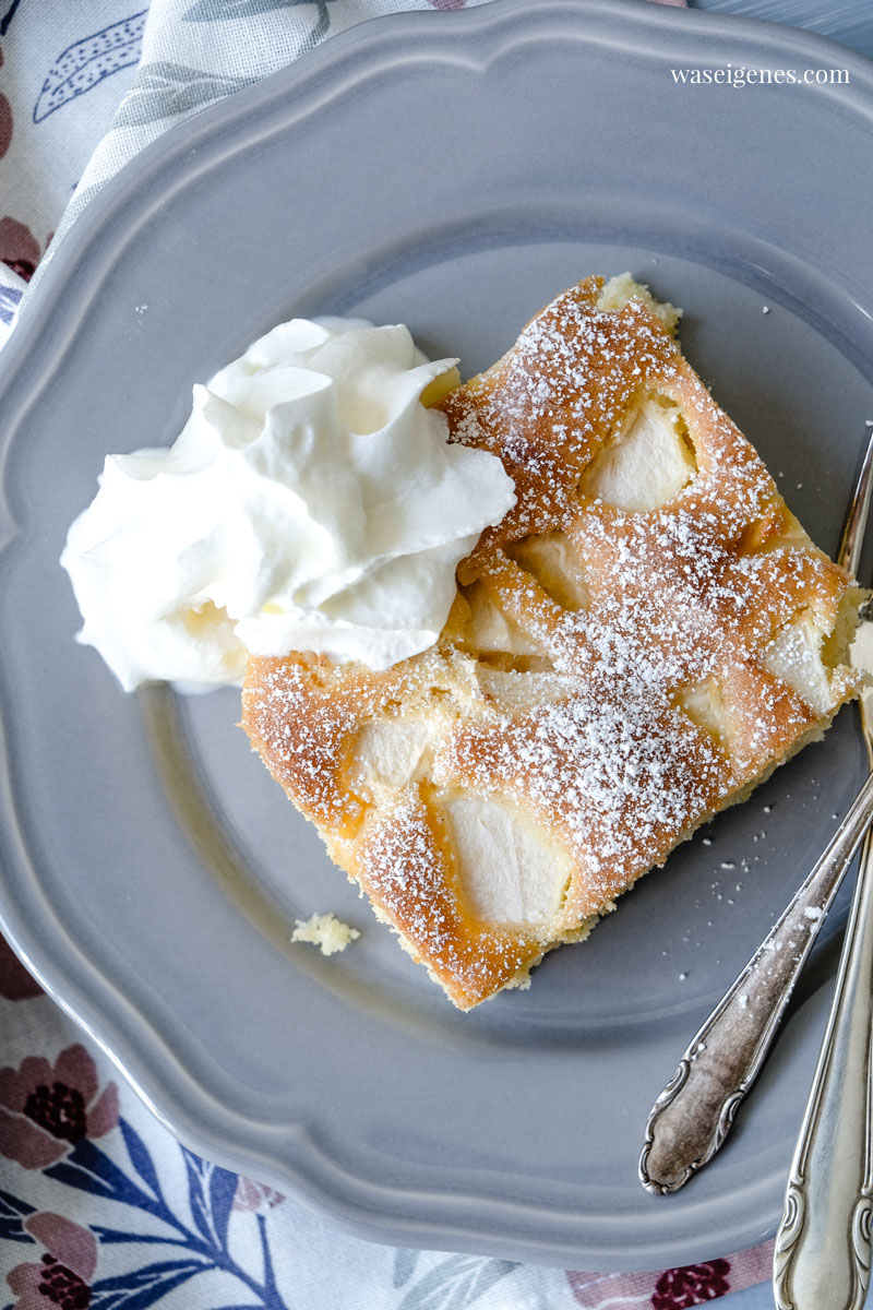 Rezept: Ruck zuck Apfelkuchen vom Blech, schneller Rührteig und saftige Äpfel | waseigenes.com 