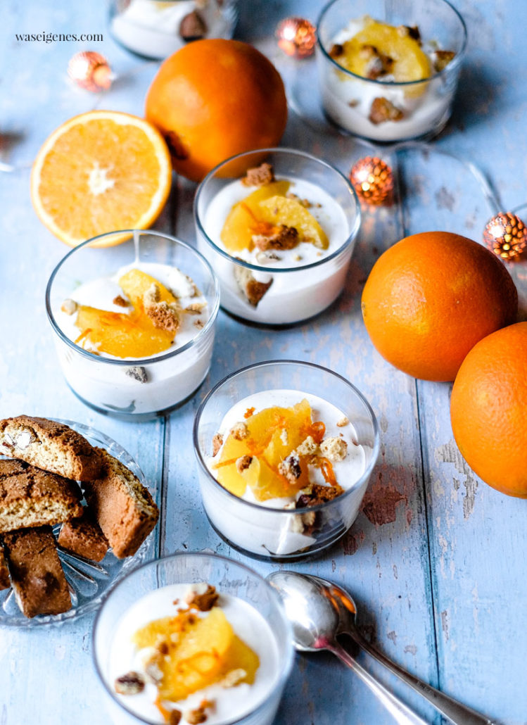 Orangen-Dessert mit Cantuccini & Cointreau.