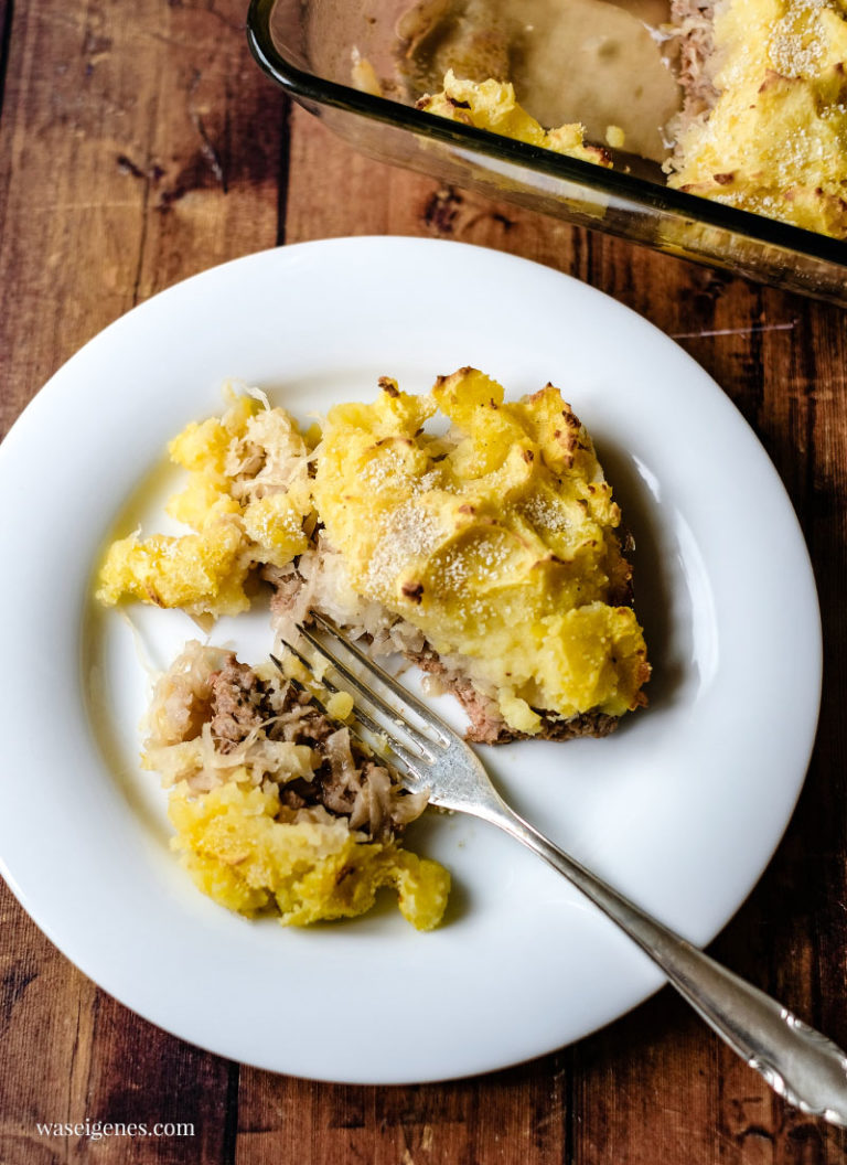 Sauerkraut-Hack-Auflauf mit Kartoffelstampf-Haube | waseigenes