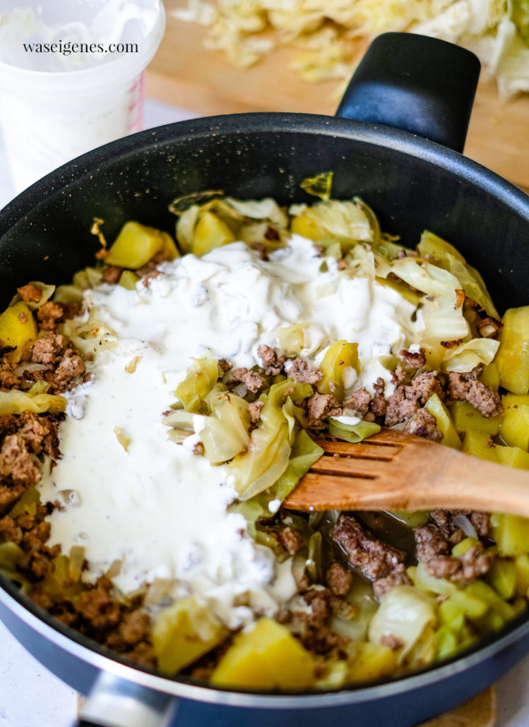 Spitzkohl-Kartoffel-Pfanne mit Hack Rezept | was eigenes