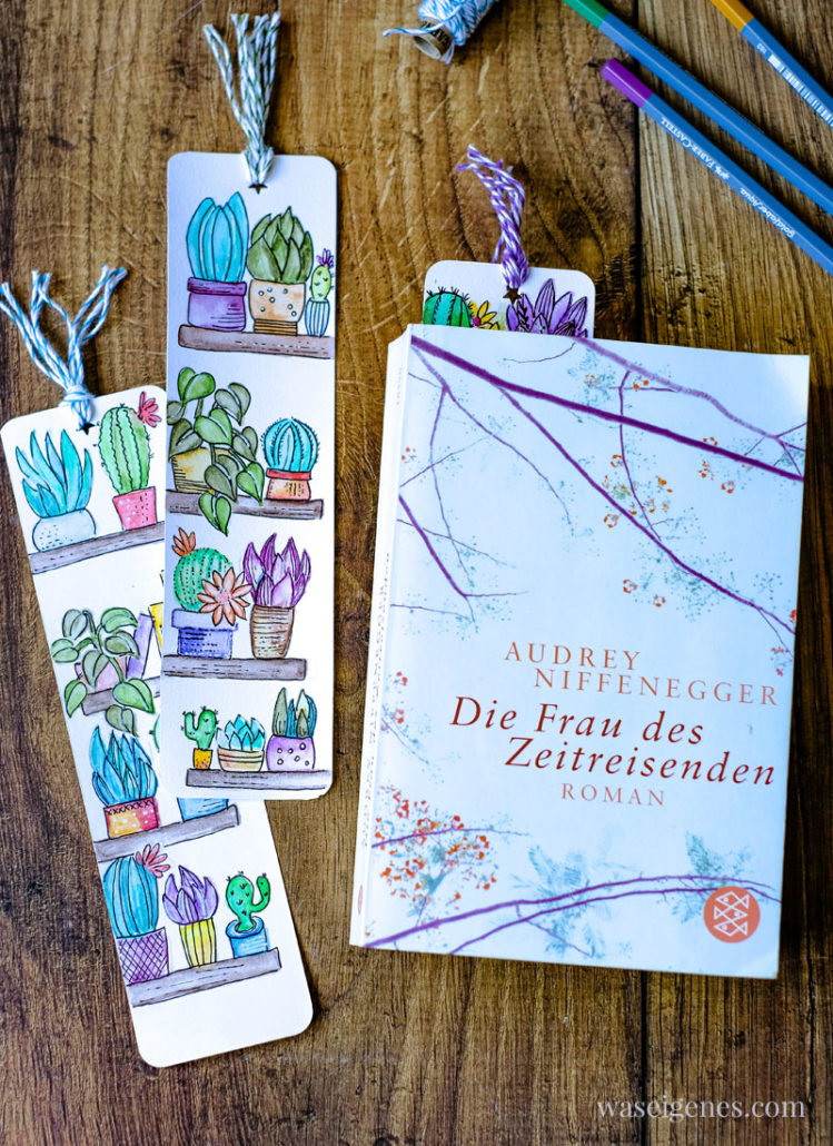 Lesezeichen basteln und malen mit Aquarell Buntstiften | waseigenes