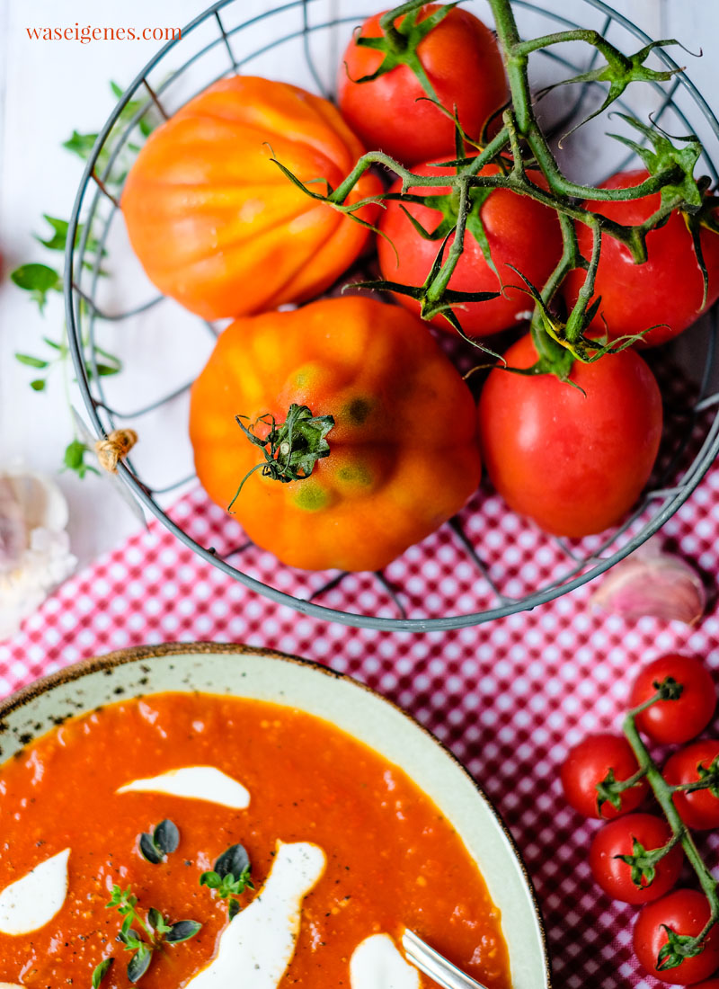 Rezept: Tomatensuppe - frisch, würzig, einfach selbst gemacht | waseigenes.com | Rezepte für jeden Tag | Was koche ich heute?