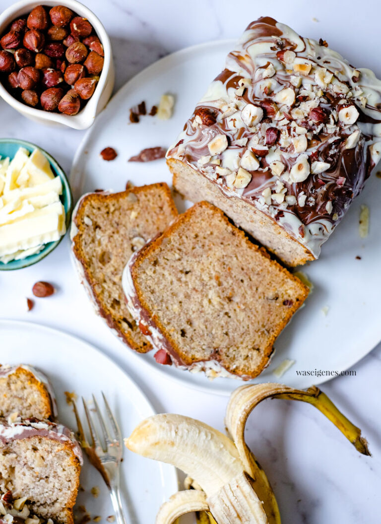 Bananen-Nuss-Kuchen mit Schokoglasur | waseigenes.com Bananen-Nuss-Kuchen mit Schokoglasur | waseigenes.com
