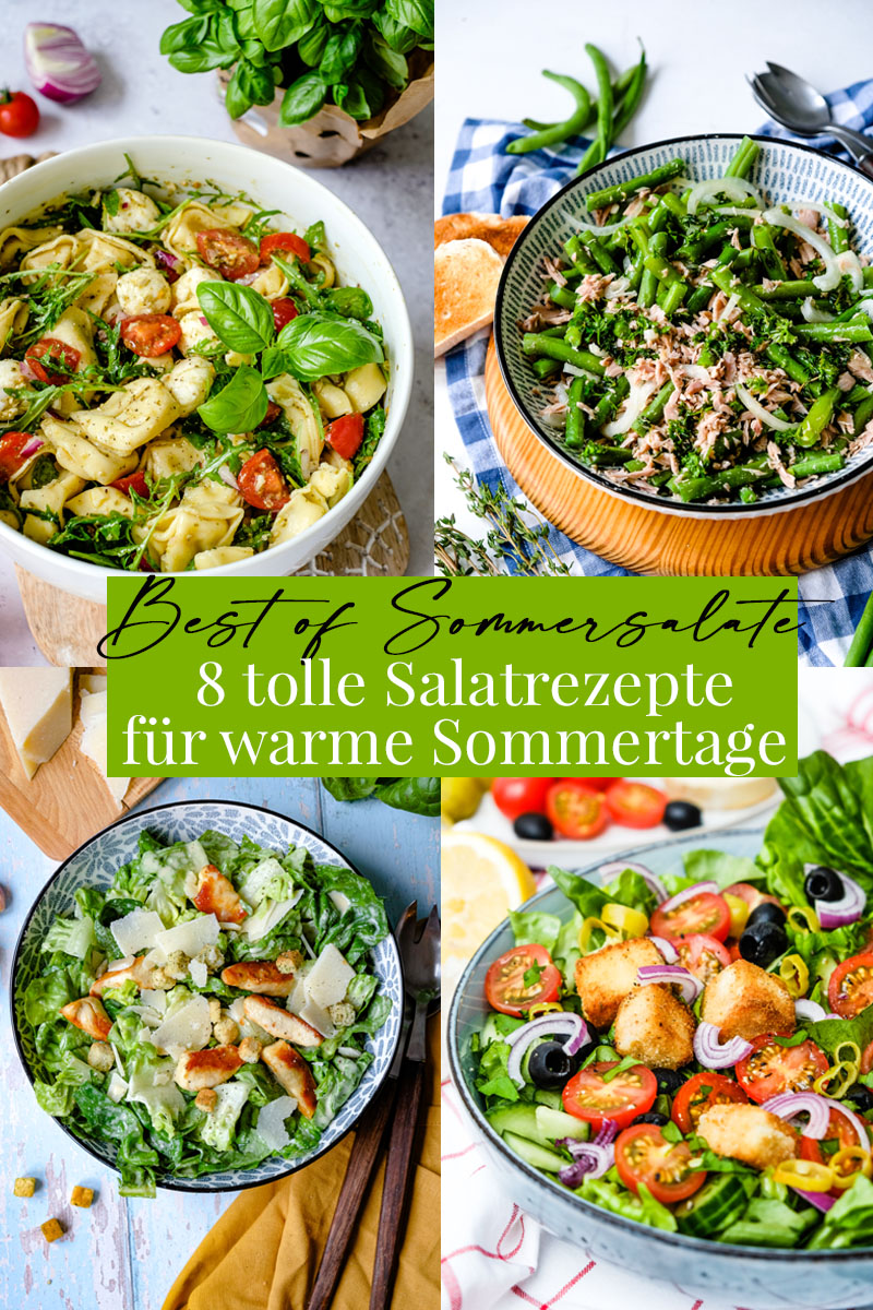 Best of Sommersalate - 8 tolle Salatrezepte für warme Sommertage | Tortellini Salat, Caesar Salad, Bohnensalat mit Thunfisch,... | Was koche ich heute? waseigenes.com