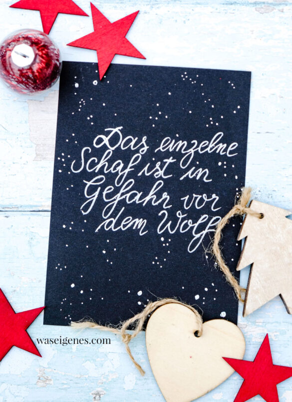 Adventskalender der guten Gedanken - 24 gute Gedanken im Dezember 2022: Das einzelne Schaf ist in Gefahr vor dem Wolf | waseigenes.com
