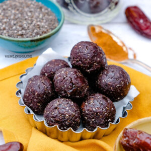 Rezept für Dattel-Chia-Pralinen - Energy Balls oder oder Müsli Kugeln. Schnell und einfach selbst gemacht | waseigenes.com