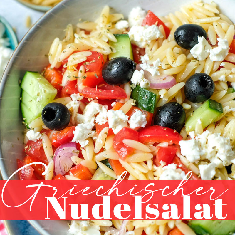 Frisch, einfach, lecker: Griechischer Kritharaki-Salat mit Feta, Gurke & Oliven – das perfekte Sommer-Rezept für jeden Tag!