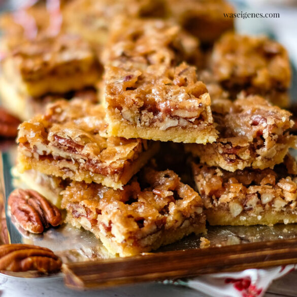 Rezept für Pekannuss-Schnitten ~ Knusprig-süße Weihnachtsplätzchen mit Pekannüssen | waseigenes.com