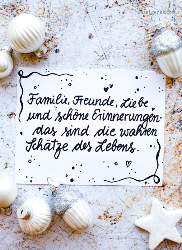 Familie, Freunde, Liebe und schöne Erinnerungen - das sind die wahren Schätze des Lebens | Adventskalender der guten Gedanken #binesadventskalender | www.waseigenes.com