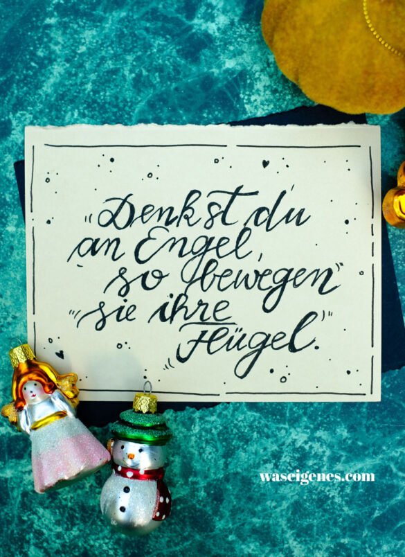 Adventskalender der guten Gedanken 2024 - Türchen Nr. 12 | waseigenes.com | Denkst du an Engel so bewegen sie ihre Flügel.