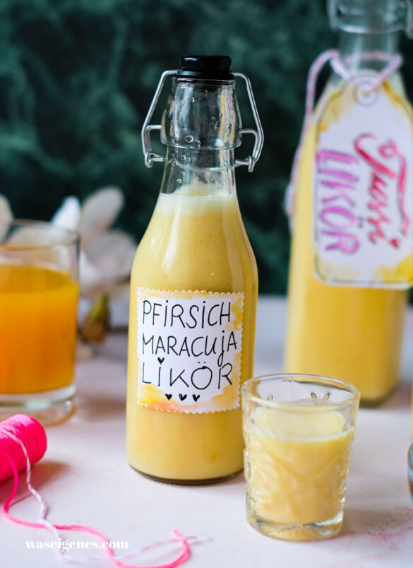 Rezept: Pfirsich-Maracuja-Likör {Tussi Likör} mit Pfirsichen, Maracujasaft, Maracujajoghurt, Wodka | waseigenes.com
