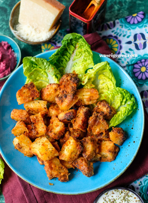 Halloumi aus der Heißluftfritteuse - schneller low carb Feierabendsnack | waseigenes.com