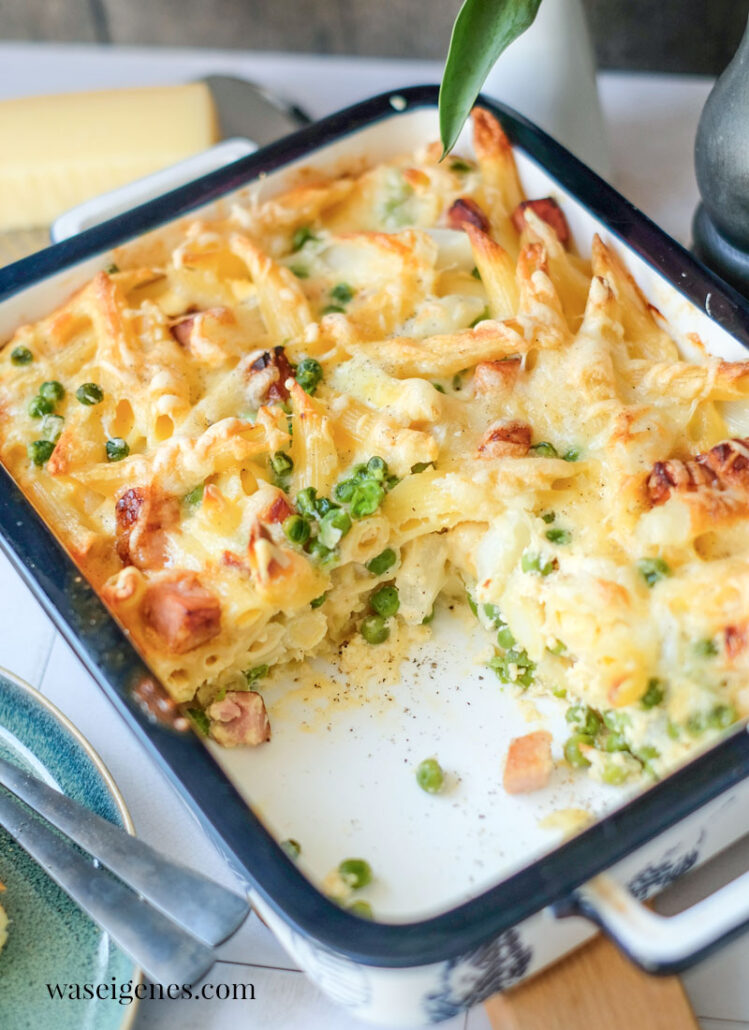 REZEPT: Spargelauflauf mit Kasseler, Erbsen & Bergkäse ~ herzhaft und lecker | waseigenes.com