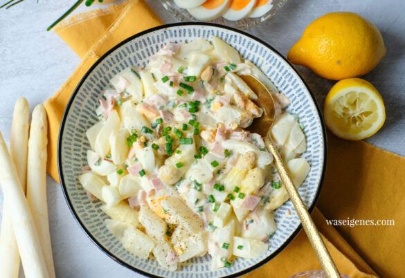 Frischer Spargelsalat mit Ei & Schinken – leichtes Frühlingsgericht von waseigenes.com