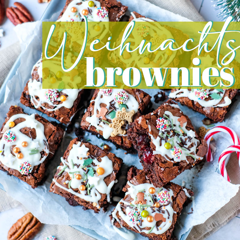 Fudgy Weihnachtsbrownies mit Cranberries, Pekannüssen und Zimt – saftig, aromatisch - waseigenes.com