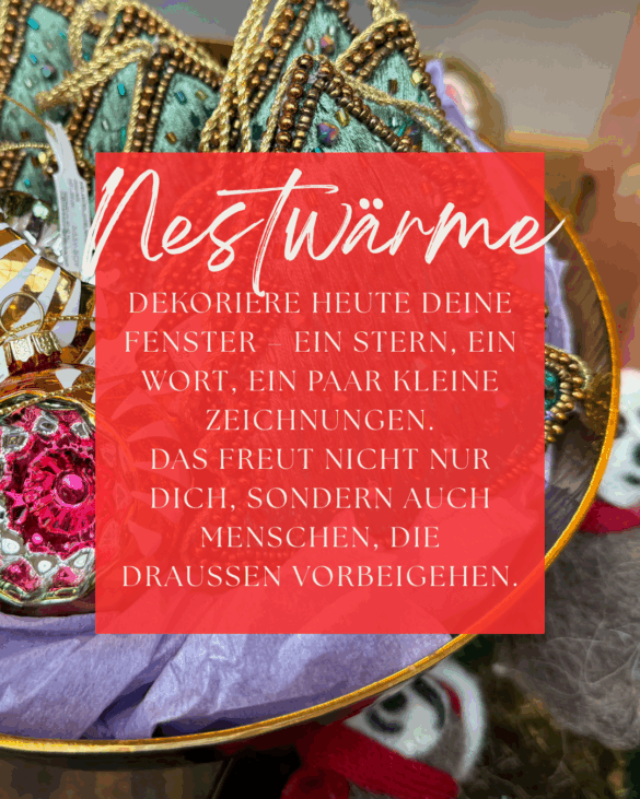 Dezembermomente ~ Ein kleiner Stern für jeden Tag ~ Tag 6: Dekoriere heute Deine Fenster - ein Stern, ein Wort, ein paar kleine Zeichungen. Das freut nicht nur Dich, sondern auch Menschen, die draußen vorbei gehen.