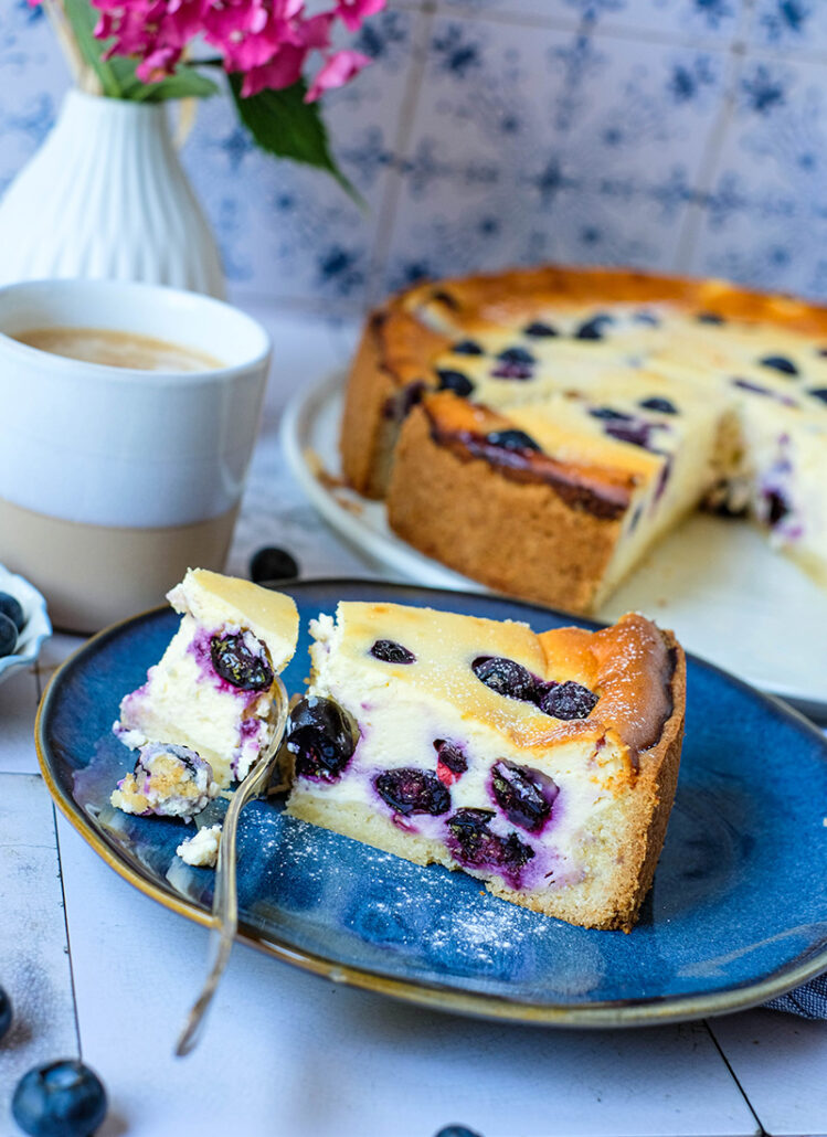 Blaubeer Käsekuchen einfach selber backen | waseigenes.com