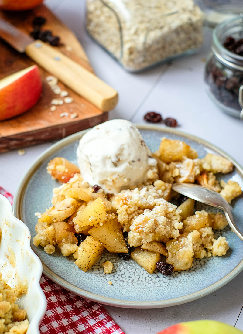 Einfacher Apple Crumble